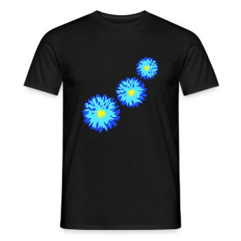 Beaucoup de jolies fleurs motif décoratif coloré belle - T-shirt homme - noir - Devant - AI Model Male 178 light (178cm)