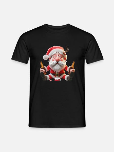 Drunk Santa Claus 1 - Men's T-Shirt - black