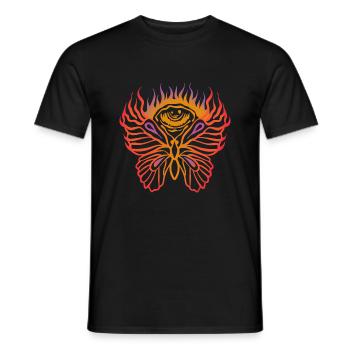 Schmetterling Auge Flammen - Männer T-Shirt - Schwarz - Vorne - AI Model Male 178 light (178cm)