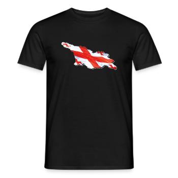 Georgia flag in Georgia map - Men's T-Shirt - black - Front - AI Model Male 178 light (178cm)
