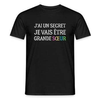 I have a secret, I'm going to be a big sister - Men's T-Shirt - black - Front - AI Model Male 178 light (178cm)