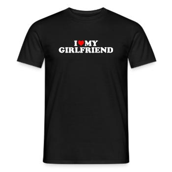 I LOVE MY GIRLFRIEND Valentinstag Geschenk Liebe - Männer T-Shirt - Schwarz - Vorne - AI Model Male 178 light (178cm)