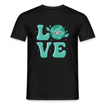 Love Earth Day Environmental Planet - Men's T-Shirt - black - Front - AI Model Male 178 light (178cm)