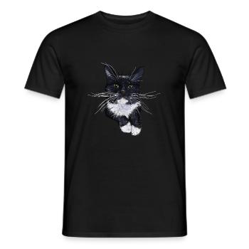 Smoking Chat Félix - T-shirt homme - noir - Devant - AI Model Male 178 light (178cm)