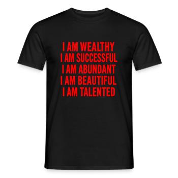 Affirmations puissantes de l’amour de soi - T-shirt homme - noir - Devant - AI Model Male 178 light (178cm)