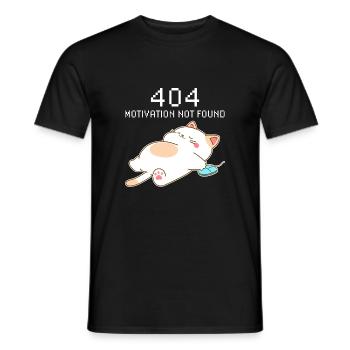 404 Motivation nicht gefunden – Schlafende Kawaii-Katze - Männer T-Shirt - Schwarz - Vorne - AI Model Male 178 light (178cm)