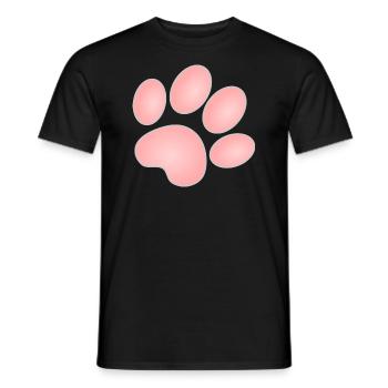 Patte de chat, rose - T-shirt homme - noir - Devant - AI Model Male 178 light (178cm)