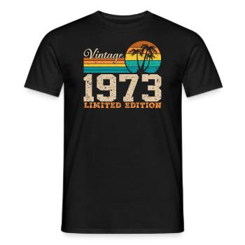 50ème Anniversaire 50 ans 1973 Cadeau Vintage - T-shirt homme - noir - Devant - AI Model Male 178 light (178cm)