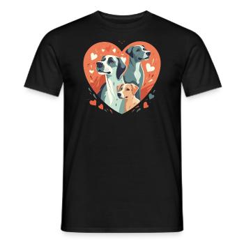 Liebe zu Hunden - Männer T-Shirt - Schwarz - Vorne - AI Model Male 178 light (178cm)