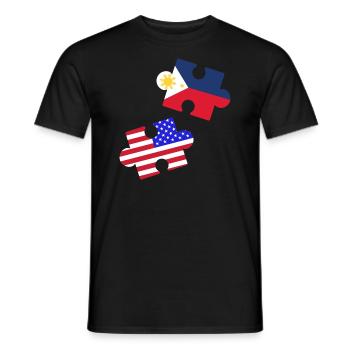 Fil-Am Puzzle Design für stolze Pinoys - Männer T-Shirt - Schwarz - Vorne - AI Model Male 178 light (178cm)