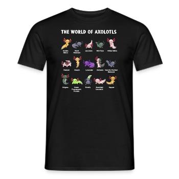 Die Welt der Axolotl Design für Axolotl-Liebhaber - Männer T-Shirt - Schwarz - Vorne - AI Model Male 178 light (178cm)