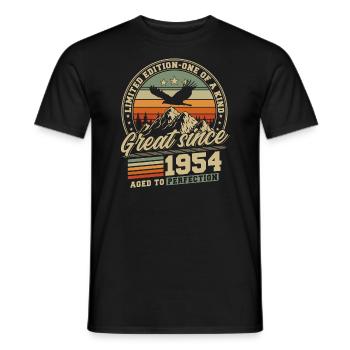Grand depuis 1954 Millésime 1954 Millésime - T-shirt homme - noir - Devant - AI Model Male 178 light (178cm)