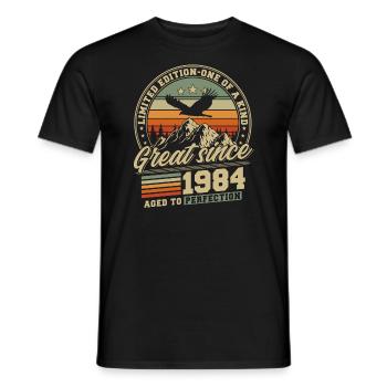 Great Since 1984 Vintage 1984 Vintage - Men's T-Shirt - black - Front - AI Model Male 178 light (178cm)