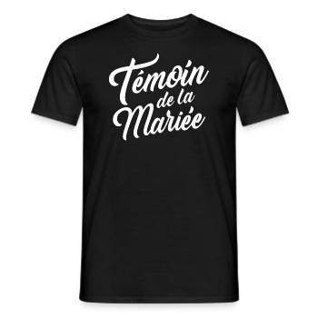 Témoin de la mariée - T-shirt homme - noir - Devant - AI Model Male 178 light (178cm)