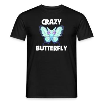 Crazy Butterfly - Männer T-Shirt - Schwarz - Vorne - AI Model Male 178 light (178cm)
