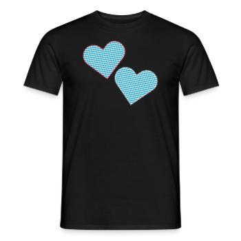 Bayrische Herzen als Patches. - Männer T-Shirt - Schwarz - Vorne - AI Model Male 178 light (178cm)