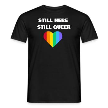 IMMER NOCH HIER IMMER NOCH QUEER - Männer T-Shirt - Schwarz - Vorne - AI Model Male 178 light (178cm)