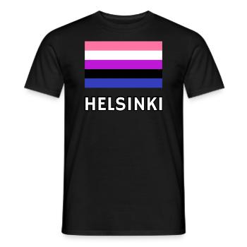 Genderfluid Pride Flag Helsinki - Men's T-Shirt - black - Front - AI Model Male 178 light (178cm)