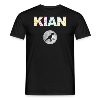 KIAN - Schöner Jungen Name mit Dinosaurier - Männer T-Shirt - Schwarz - Vorne - AI Model Male 178 light (178cm)