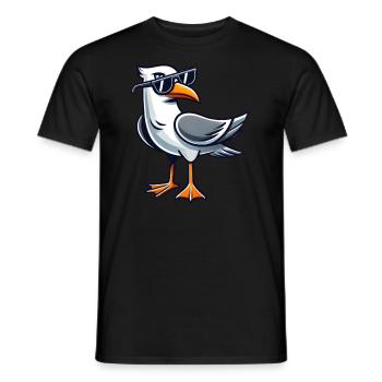 Cool Seagull Coast North Sea Baltic Sea Sunglasses - Men's T-Shirt - black - Front - AI Model Male 178 light (178cm)