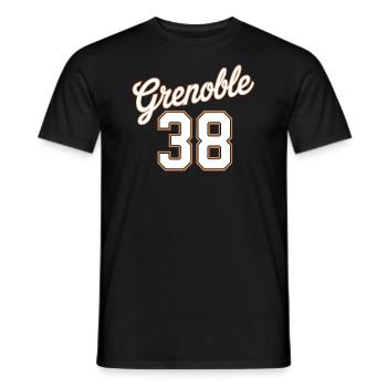 Grenoble 38 - T-shirt homme - noir - Devant - AI Model Male 178 light (178cm)