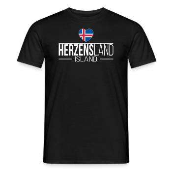 Herzensland Island Skandinavien Urlaub Reise - Männer T-Shirt - Schwarz - Vorne - AI Model Male 178 light (178cm)