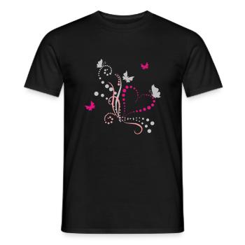 Schmetterlinge - Männer T-Shirt - Schwarz - Vorne - AI Model Male 178 light (178cm)