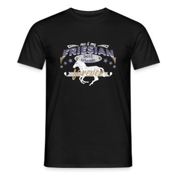 Friesian Friese Pferd Pferderasse best friends BFF - Männer T-Shirt - Schwarz - Vorne - AI Model Male 178 light (178cm)
