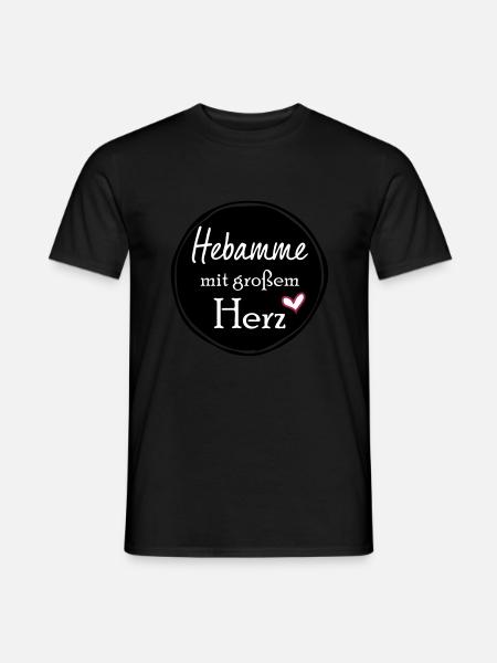 Hebamme mit großem Herz - Männer T-Shirt - Schwarz
