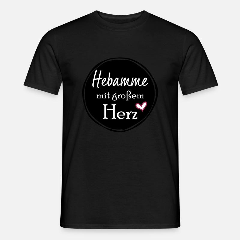 Hebamme mit großem Herz - Männer T-Shirt - Schwarz
