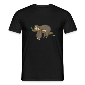 Faultier - Männer T-Shirt - Schwarz - Vorne - AI Model Male 178 light (178cm)