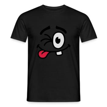 Cool Smiley Face - Men's T-Shirt - black - Front - AI Model Male 178 light (178cm)