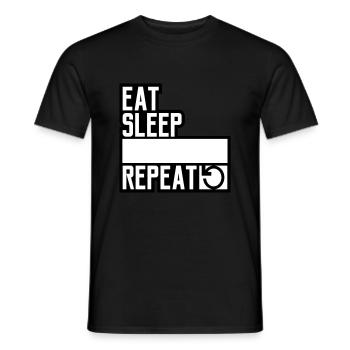 logo eat sleep repeat wiederholen taeglich essen s - Männer T-Shirt - Schwarz - Vorne - AI Model Male 178 light (178cm)