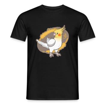 Cockatiel Lutino - T-shirt homme - noir - Devant - AI Model Male 178 light (178cm)