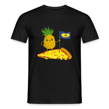Pizza Hawaii T-Shirt - Men's T-Shirt - black - Front - AI Model Male 178 light (178cm)