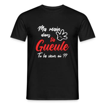 ma main dans ta gueule - T-shirt homme - noir - Devant - AI Model Male 178 light (178cm)