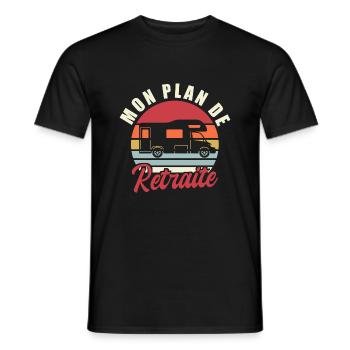 mon plan de retraite camping car - T-shirt homme - noir - Devant - AI Model Male 178 light (178cm)