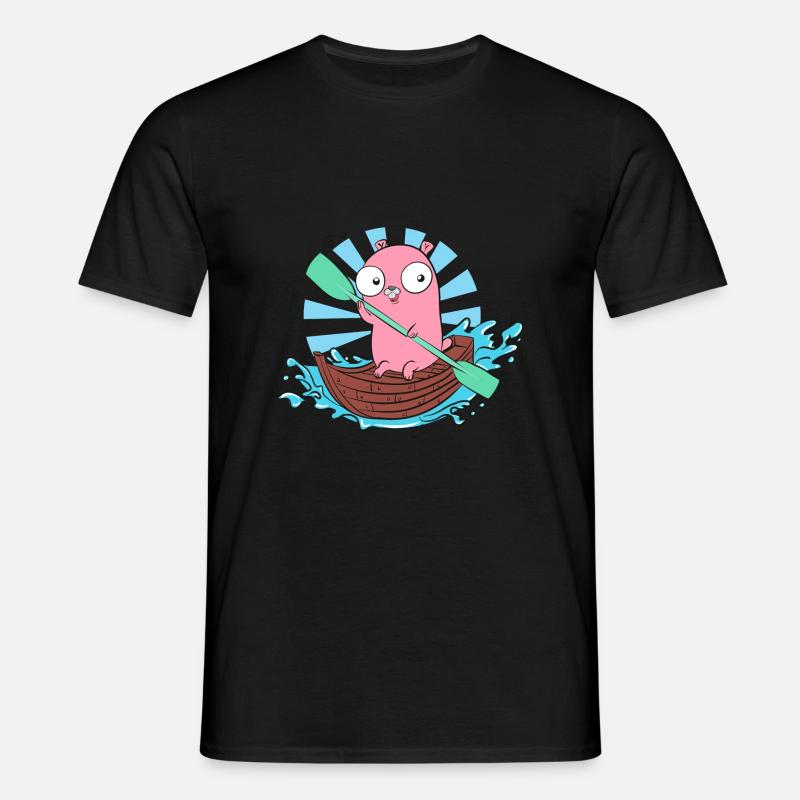 GoLang Gopher Bootspaddel - Männer T-Shirt - Schwarz