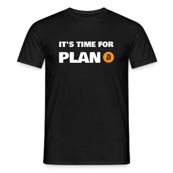 Il est temps pour plan B Bitcoin Crypto BTC - T-shirt homme - noir - Devant - AI Model Male 178 light (178cm)