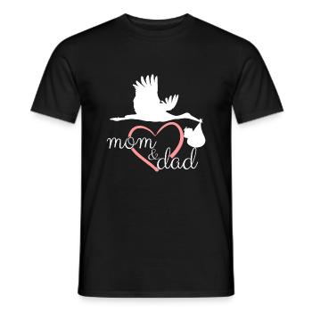 Mom and dad Mama und Papa parents Eltern - Men's T-Shirt - black - Front - AI Model Male 178 light (178cm)