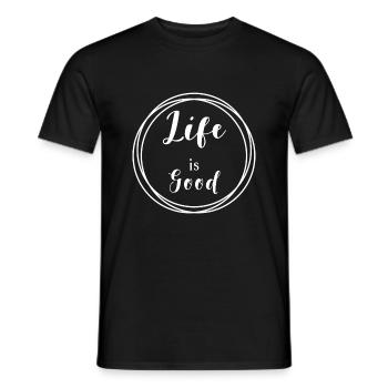 Life is good - Männer T-Shirt - Schwarz - Vorne - AI Model Male 178 light (178cm)