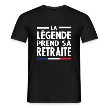 La Légende Prend Sa Retraite - T-shirt homme - noir - Devant - AI Model Male 178 light (178cm)