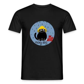 rainy days - Men's T-Shirt - black - Front - AI Model Male 178 light (178cm)