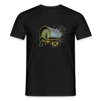 Pferd gezogen Bogen-Top-Karawane, - Männer T-Shirt - Schwarz - Vorne - AI Model Male 178 light (178cm)