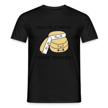 Haute comme trois tommes - T-shirt homme - noir - Devant - AI Model Male 178 light (178cm)