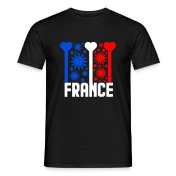 French flag blue white red - Men's T-Shirt - black - Front - AI Model Male 178 light (178cm)