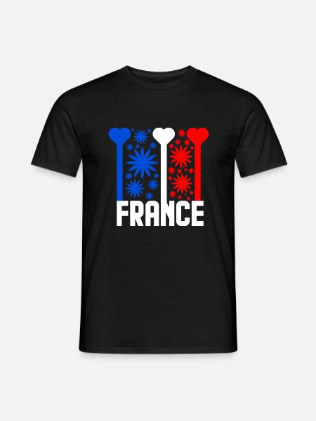 French flag blue white red - Men's T-Shirt - black