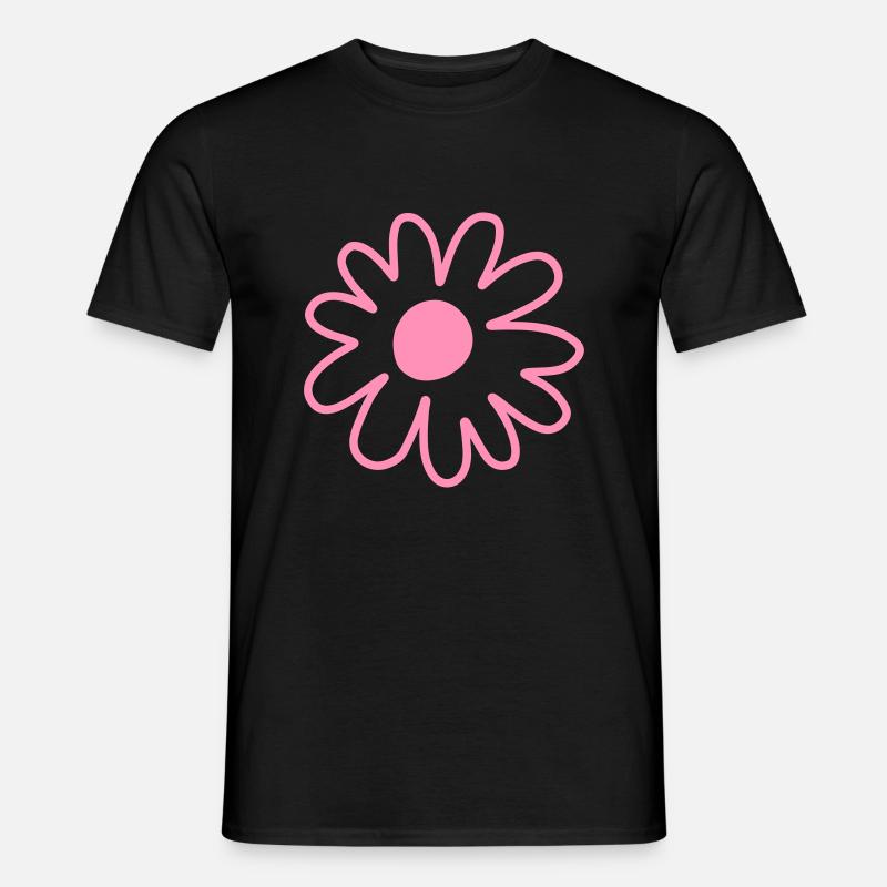 Simpel blomst Daisy Tegning - Mænd T-shirt - sort