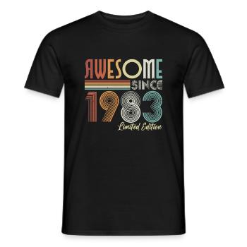 Né en 1983 Vintage Retro Anniversaire - T-shirt homme - noir - Devant - AI Model Male 178 light (178cm)