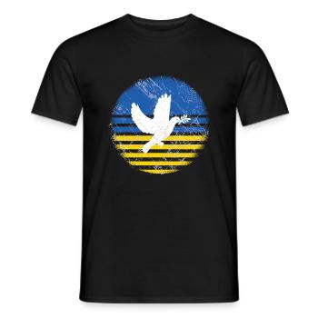 Ukraine Shirt mit Friedenstaube - Männer T-Shirt - Schwarz - Vorne - AI Model Male 178 light (178cm)